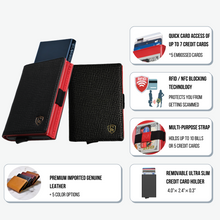 Load image into Gallery viewer, Black Red | Smart Leather Wallet | One Million Collection