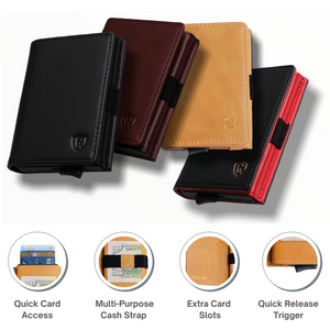 Black Red | Smart Leather Wallet | One Million Collection