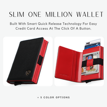 Cargar imagen en el visor de la galería, Black Red | Smart Leather Wallet | One Million Collection
